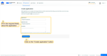 Fill in the required fields about the application. Then click "Create application" button.