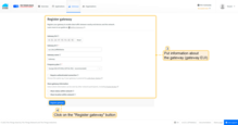 Put information about the gateway (gateway EUI) and click the "Register gateway" button.