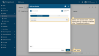 Leave the credential type as "Access token". Set the new access token, which will be used by a sensor to validate in the Klyff platform. Note that the token must be unique for each sensor. Configuration of the token is optional. Click "Add" button to confirm adding new device;