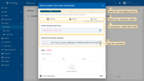 The device is created. A window will open where you can check the device's connection to Klyff Edge. Select the messaging protocol and your operating system. Install the necessary client tools and copy the command;