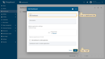 Input the dashboard name, for example, "New Dashboard", and click "Add" to create the dashboard;