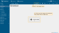 Click the "Add widget" button at the top of the screen or click the large "Add new widget" icon in the center of the screen (if this is your first widget on this dashboard);