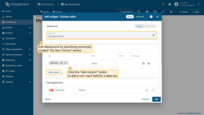 The "Add Widget" window will appear. Specify the previously created device "My New Device" in the "Device" field. The “name” key has already been added to the “Columns” section, which is responsible for the column with the device name. You need to add another column that will display the value of the "temperature" key. To do this, click "Add column" to add a new field to enter the data key;
