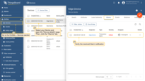To verify that the notification is propagated to the Cloud, log in to the Klyff Cloud (Server) and go to the Entities > Devices section, open the "device details" page and select the “Alarm” tab.