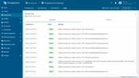 You can see the "Logs" table that consists of "Created time", "Status" and "Message" columns.