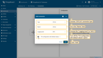 Choose "OPCUA" connector type from the dropdown, fill in "Name" field, choose "Logging level" to "INFO", turn off the "Fill configuration with default values" option and click on "Add" button;