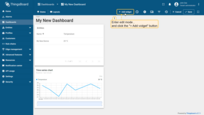 Enter edit mode and click the "Add new widget" button at the top of the screen;