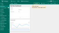 Enter edit mode and click the "Add new widget" button at the top of the screen;