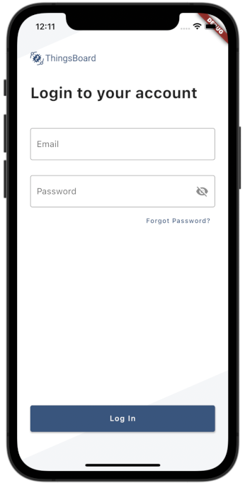 iOS login screen example