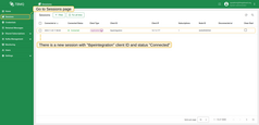 Go to the "Sessions" page in the TBMQ UI. Upon successful establishment of the connection Klyff to TBMQ, we will see a new session and its status - "Connected".