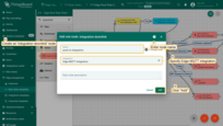 Create an '<b>integration downlink</b>' node. Specify your integration in its settings;