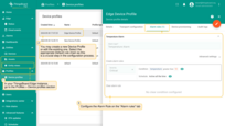 Log in to the Klyff Edge and go to the Profiles > Device profiles section to create or edit the Device profile. Select the appropriate Default rule chain. Set the Alarm Rule.