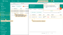 To verify the received Alarm notification, go to the Entities > Devices section, open the "Device details" page and select the “Alarm” tab. You also can view the incoming Alarm notification in the Notification center.