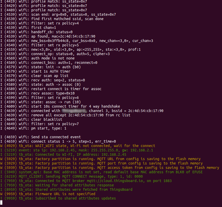 monitor output after flashing