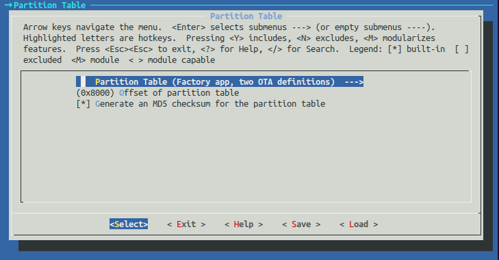 partition table