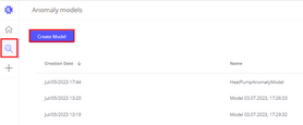 Click create Anomaly detection model button