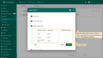 Map the data between the columns of the uploaded file and the data types in the Klyff platform. Click "Continue";