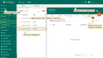 Return to the "Assets" page and click on the "Building A" to open the details window. Navigate to the "Relations" tab, ensure the direction is "From", and click the "plus" icon to add new relation;