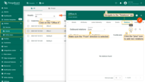 Click on "Office A" and navigate to the "Relations" tab. Ensure the direction is "From" and click the "plus" icon;