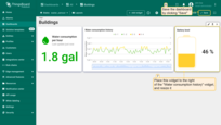 Place this widget to the right of the "Water consumption history" widget, resize it. Save the dashboard.
