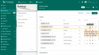 Now we need to hide the unnecessary columns such as "temperature", "humidity", "co2", "powerConsumption", and "waterConsumption". Click the "gear" icon next to the "temperature" to open its settings;