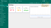 The "Temperature and Humidity history" widget has been added. Save your dashboard to implement the changes.