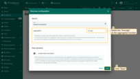 In this widget, we will also use data aggregation to calculate the hourly average of the received data. Select the "Average" as the aggregation function;