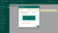 Choose the behavior type "Divider" to split the dashboard into two separate sections: left and right. You can configure the width of these sub-layouts using either a fixed pixel value or a percentage of the screen width.