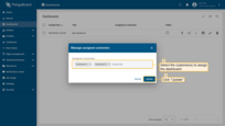 Select the customer(s) to assign the dashboard. Click "Update";