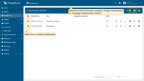 Go to the "Dashboards" page and mark one or multiple dashboards. Then, select the desired function using the "Assign Dashboards" or "Unassign Dashboards" buttons in the upper right corner of the screen.