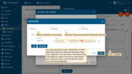 Step 2. Select a dynamic source type and input the temperatureAlarmThreshold, then click "Update". You may optionally check "Inherit from owner". Inheritance allows to take the threshold value from customer if it is not set on the device level. If the attribute value is not set on both device and customer levels, rule will take the value from the tenant attributes.