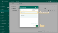 Enter the name of the device group and click "Add";