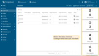 Monitor and track the software status of your device in the Software dashboard.