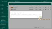 Confirm deleting images in the dialog box