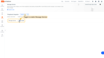 Toggle to enable Message Service