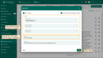 The trigger filter allows you to filter alarms by type, severity, and status. You may also select the event types that will trigger notification: assign or unassign. Click "Add";