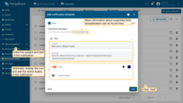 Enter the subject of the message and the text of the message. Optionally, you can display the icon in the notification and set its color. Also, you can use the action button in the notification. Then, click "Add".