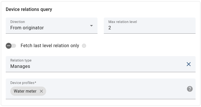 Configuration: Device relations query example image