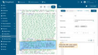 Paste the XML code copied from the documentation;