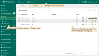 Go to the "Devices" page and navigate to the "Groups" tab. Then click on the "Entity group details" icon opposite the devices group to which you want to add the group role;