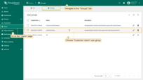 Select "Customer Users" on the "Groups" tab on the "Users" page of the user Jane;