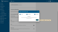 The next time the user logs in, he/she will need to provide the code rendered by the application. Click "Done";