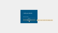 Select a way to verify with a backup code;
