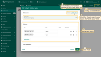 In the "Tables" widgets bundle select the "Entities table" widget. Navigate to the "Entity alias" tab. Specify the "Asset search query" alias in the "Entity alias" field and add "name" and "type" data keys in the "Columns" section. Click "Add";