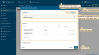 In the "Tables" widgets bundle select the "Entities table" widget. Navigate to the "Entity alias" tab. Specify the "Edge search query" alias in the "Entity alias" field and add "name" and "type" data keys in the "Columns" section. Click "Add";