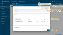 In the "Tables" widgets bundle select the "Entities table" widget. Navigate to the "Entity alias" tab. Specify the "Entity list" alias in the "Entity alias" field and "temperature" data key in the "Columns" section. Click "Add";