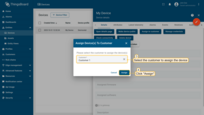 Select the customer to assign the device. Then click "Assign";
