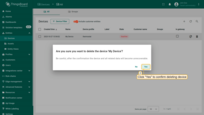 Confirm deleting the device in the dialog box.