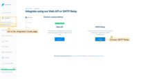 Go to the "Email API" section -> "Integration Guide" page and choose a setup method - "SMTP Relay";