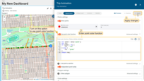 Point color function allows you to visually track changes in data based on incoming telemetry from your entity.